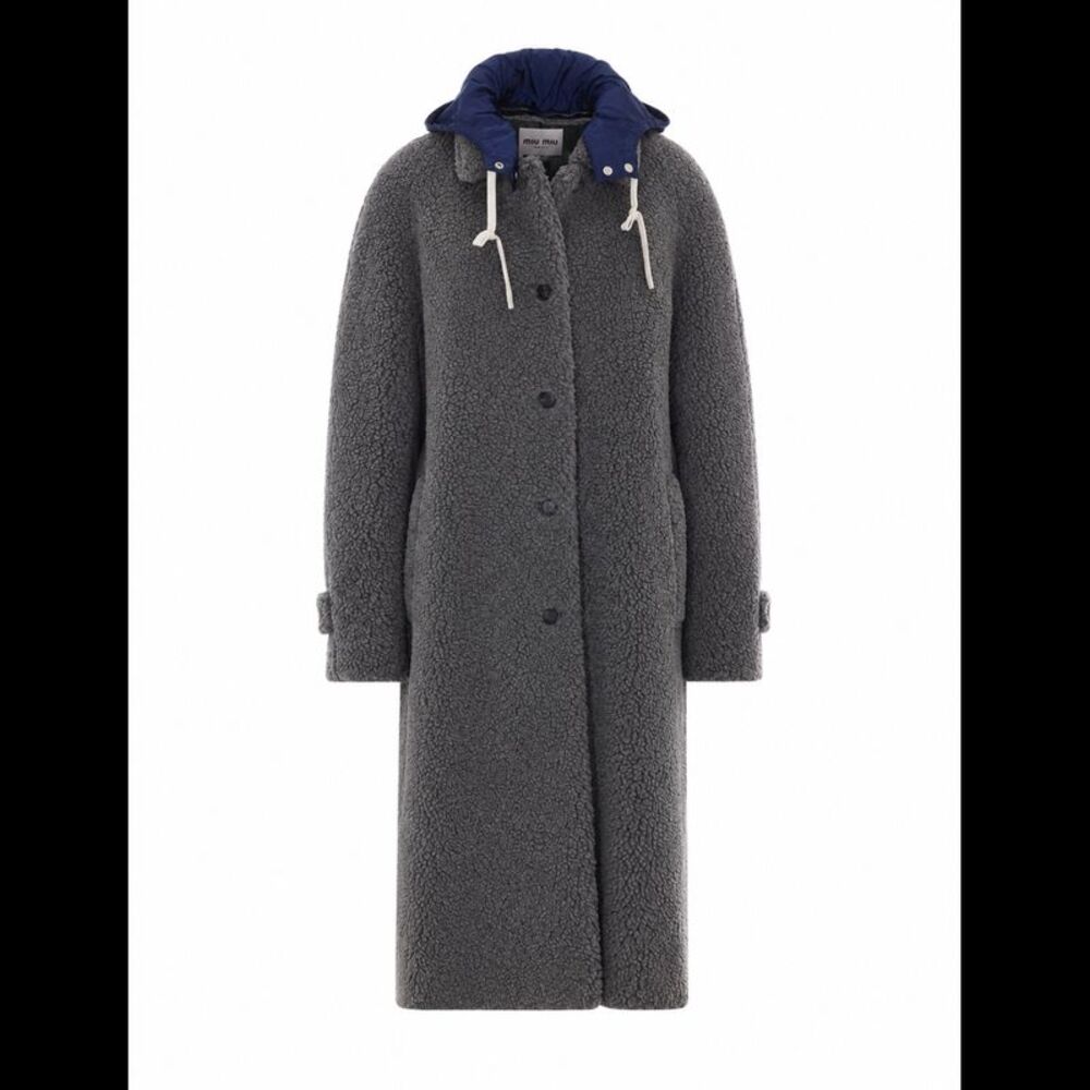 Miu Miu Women Single Breasted Fleece Coat